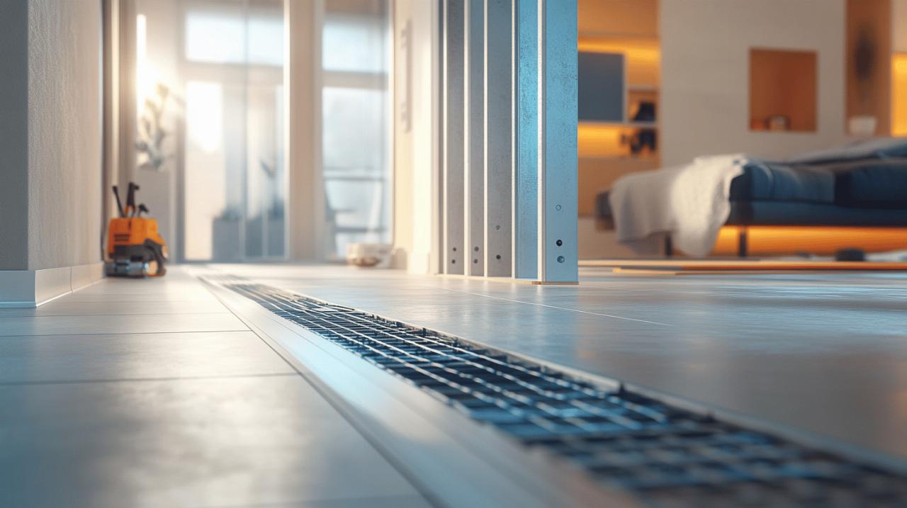 Les techniques professionnelles pour monter une cloison sur un plancher chauffant